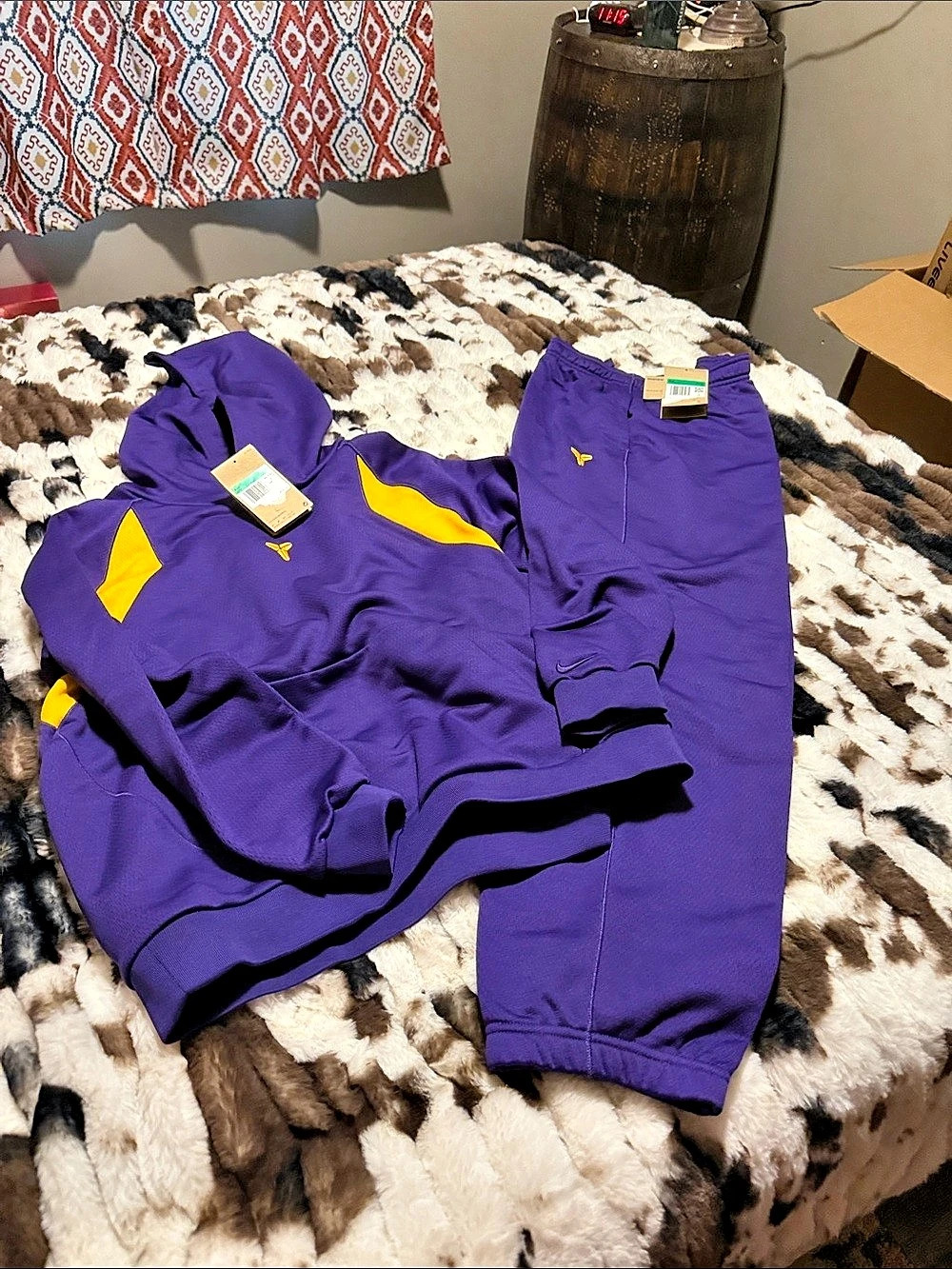 Nike Kobe Bryant Tracksuit Set Kids Purple & Yellow Athletic Set